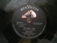 RCA VICTOR 78 RECORD/hank snow/STOLEN MEMORIES/TWO WON’T CARE/ EX HILLBILLY