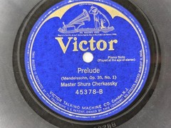 1920s Master Shura Cherkassky Victor 78 RPM Scherzo / Prelude Mendelssohn Piano