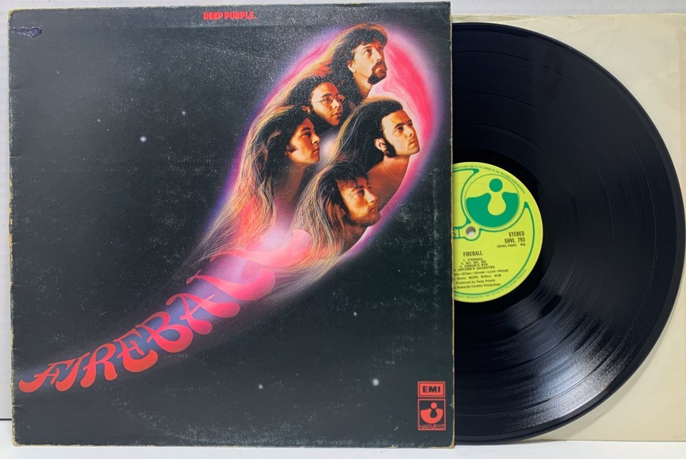LP Deep Purple Fireball UK SHVL 793 Textured Gatefold Cover Vinyl VG+/VG+