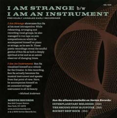 SUN RA I am Strange / I am an Instrument 7 unreleased jazz spoken word qualities