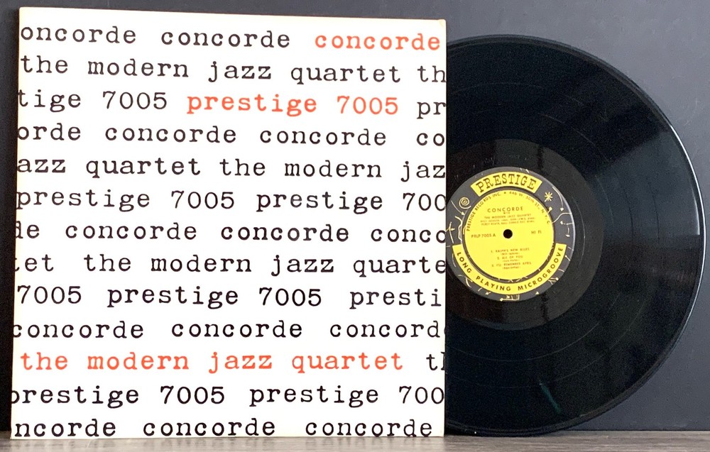 MODERN JAZZ QUARTET CONCORDE LP PRESTIGE RE 1957 MONO W50TH RVG JAZZ CLEAN VG+