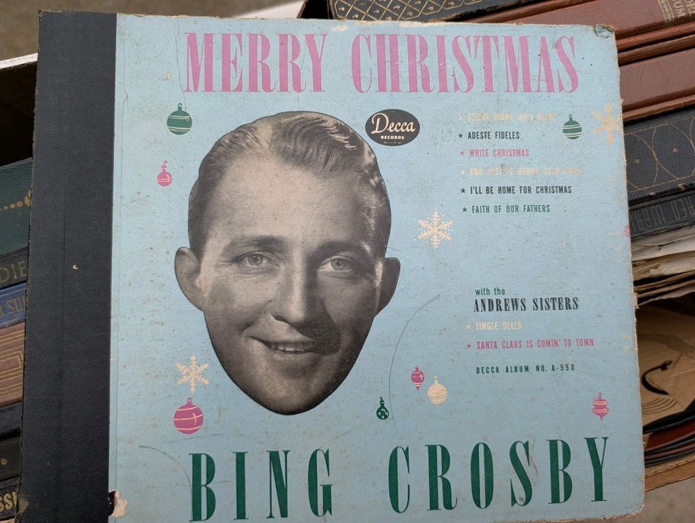 Bing Crosby Merry Christmas Decca A-550 Holiday Vocal Christmas Record
