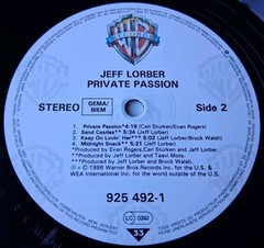 Jeff Lorber – Private Passion Vinyl LP – 1986 Warner Bros – Karyn White, Germany