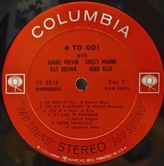 ANDRE PREVIN-HERB ELLIS 4 To Go! 1963 2-EYE COLUMBIA LP Jazz SHELLY MANNE/BROWN
