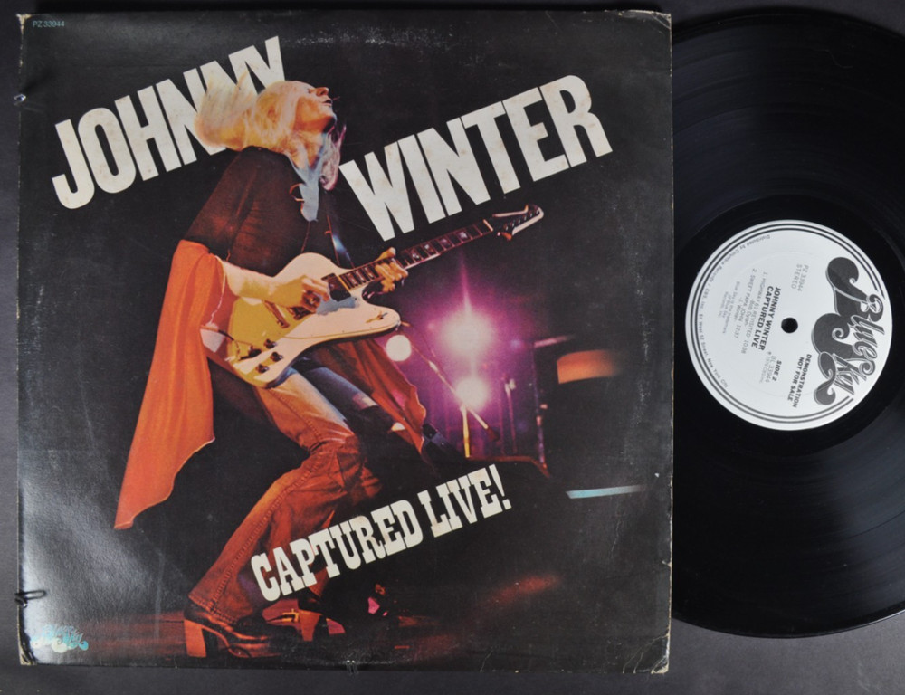 JOHNNY WINTER Captured Live! 1976 BLUE SKY BLUES ROCK WHITE LABEL PROMO