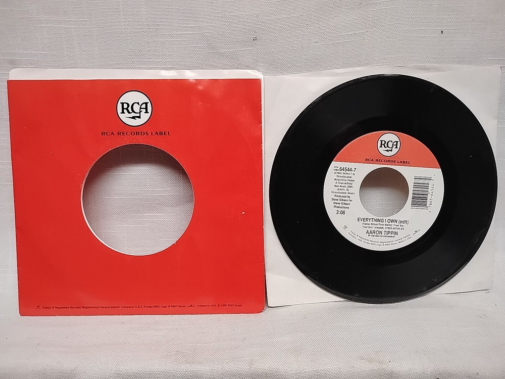 Aaron Tippin Everything I Own 45 RPM RCA Records Label 64544-7 1996