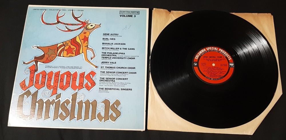 Joyous Christmas Volume 3 LP Columbia Special Products CSP CSS 899 vg+ holiday