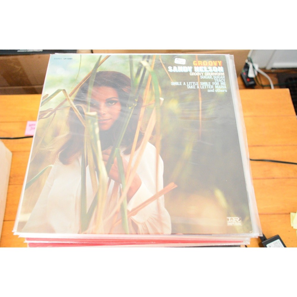 SANDY NELSON “GROOVY” LP 12″ VINYL RECORD VG IMPERIAL CHEESECAKE STEREO