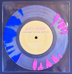 KATY PERRY Chained To The Rhythm RARE PROMO 7″ CLEAR+PINK+BLUE SPLATTER VINYL