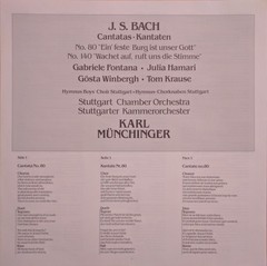Johann Sebastian Bach / Gabriele Fontana, Julia Hamari, Gösta Winbergh, Tom Kra