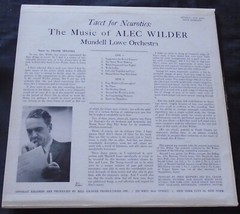 MUNDELL LOWE & ORCHESTRA, Tacet For Neurotics Music Of Alec Wilder MONO USA LP