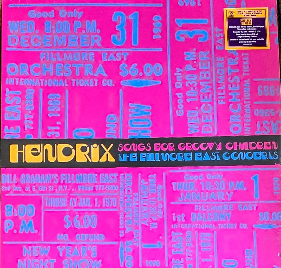 JIMI HENDRIX SONGS FOR GROOVY CHILDREN LIVE AT THE FILLMORE- BLUE VINYL LP ” NEW