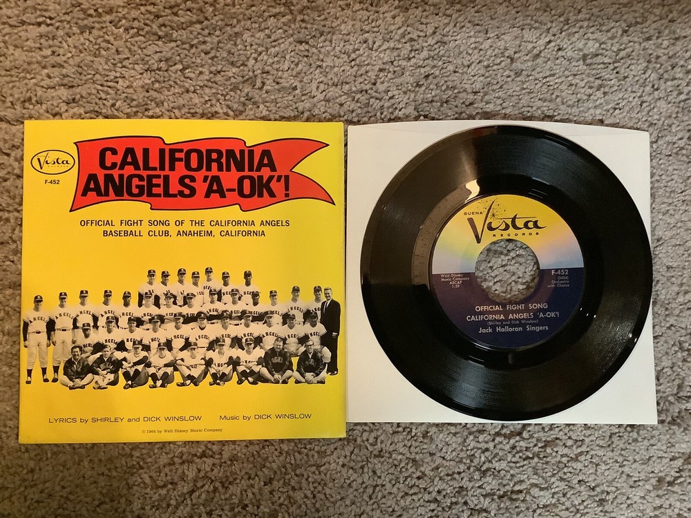 California Angels ‘A-OK’! 1966 Official Fight Song 45rpm & Pix Sleeve MINT/MINT-