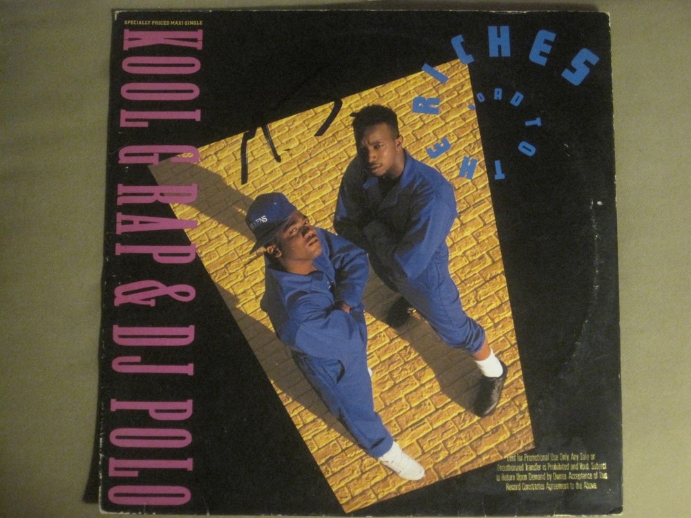 KOOL G RAP & D.J. POLO ROAD TO THE RICHES 12″ OG ’89 COLD CHILLIN’ PROMO RAP VG