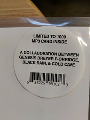 Genesis Breyer P-Orridge, Black Rain, Cold Cave ‎– Rebellion Is Over *VINYL*