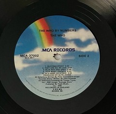 The Who – The Who By Numbers – 12” Vinyl LP (1980) MCA RECORDS – MCA 37002