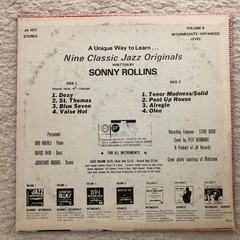 SONNY ROLLINS NINE CLASSIC JAZZ ORIGINALS VOL. 8, JAMEY AEBERSOLD JA 1217