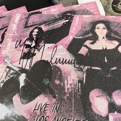 Hand Signed 12 x 12 Flat + Pink Vinyl Maggie Lindemann Paranoia Live Los Angeles