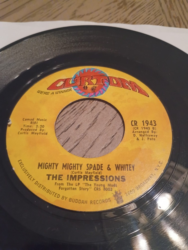 Funk Soul 45 Rpm 7′ The Impressions / Mighty Mighty Spade And Whitey/ Curtom