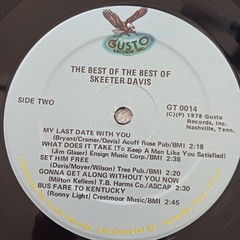 Skeeter Davis Lp “The Best Of The Best Of” – GT-0014 VG++/VG++