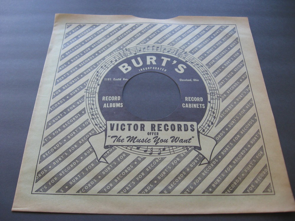 78RPM Victor 12 inch custom paper sleeve for Burt’s Records, Cleveland no record