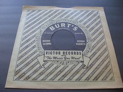 78RPM Victor 12 inch custom paper sleeve for Burt’s Records, Cleveland no record