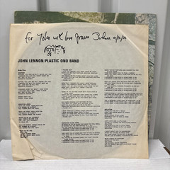 JOHN LENNON PLASTIC ONO BAND VINTAGE VINYL LP 1970 SW3372 APPLE RECORDS