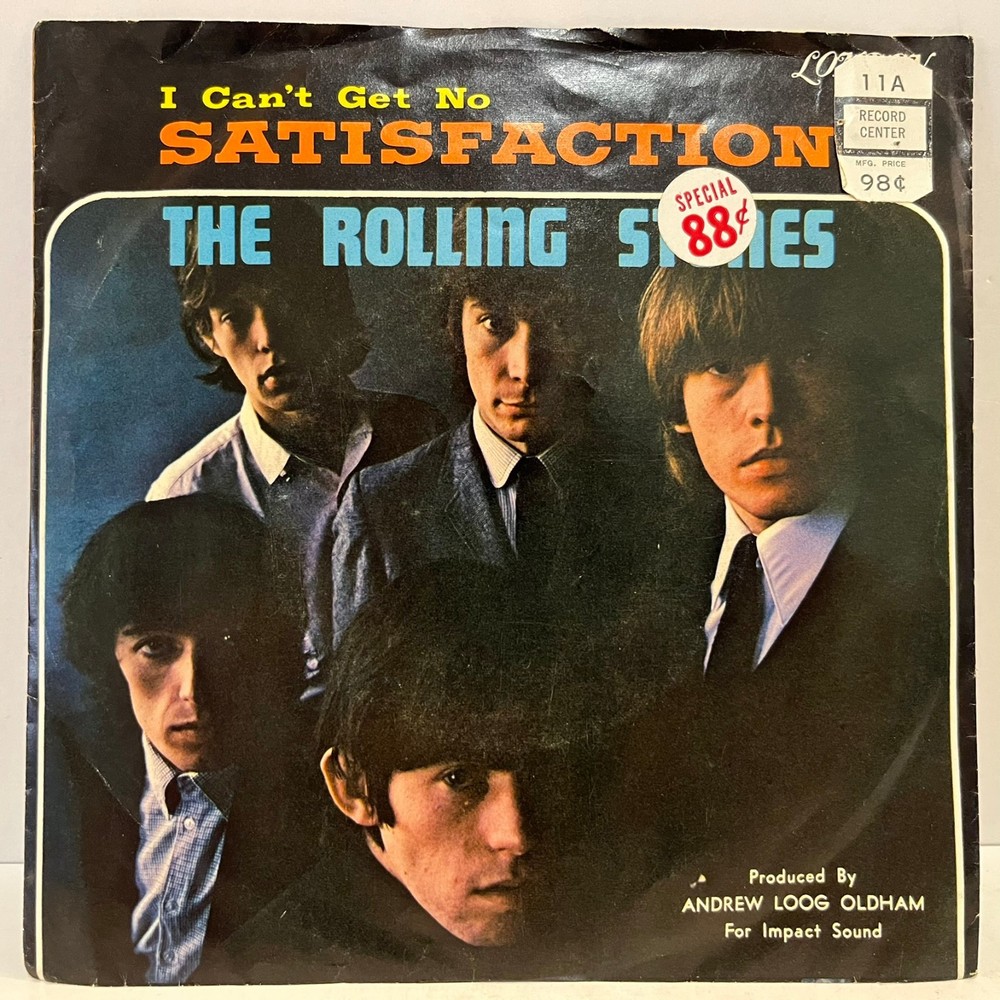 ROLLING STONES Satisfaction / Under Assistant (1965) 7″ Vinyl Record 45RPM – VG+