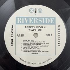 ABBEY LINCOLN That’s Him LP Riverside Original Jazz Classics OJC 1983 EX+