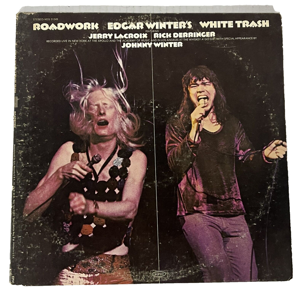 Edgar Winter ~White Trash Roadwork ~Rick Derringer~ Double LP Epic Records VG+~9