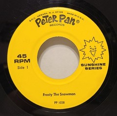 Peter Pan Records 45 RPM Vinyl Frosty The Snowman, Joy To The World PP1038