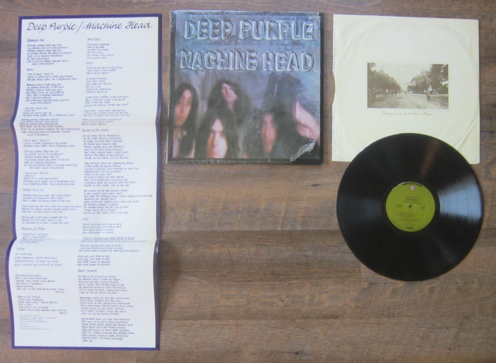 1972 DEEP PURPLE MACHINE HEAD VINYL LP RECORD w/ Shrink wrap Insert Warner Bros.