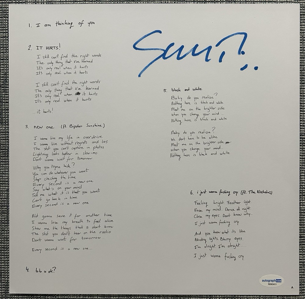 SAN HOLO SIGNED 12×12 BB U OK? – ACOA COA
