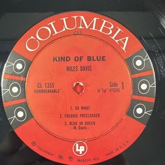 Miles Davis – Kind of Blue LP Vinyl Record CL 1355 Columbia 6-Eye Red Label Mono