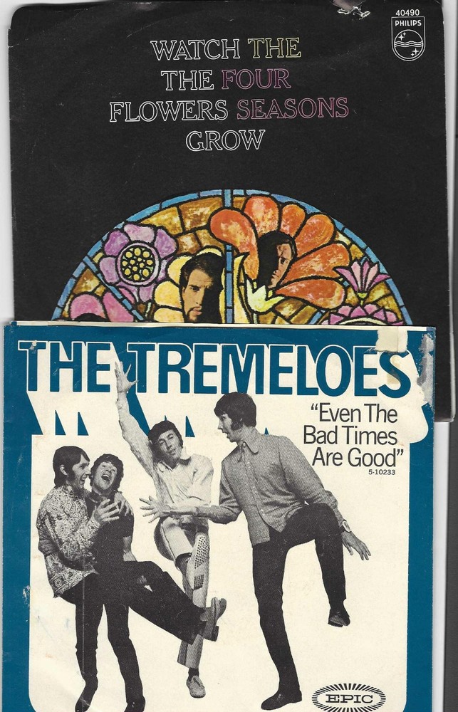 Six 1960s 45s With Picture Sleeves (Four Seasons, Turtles, Monkees)