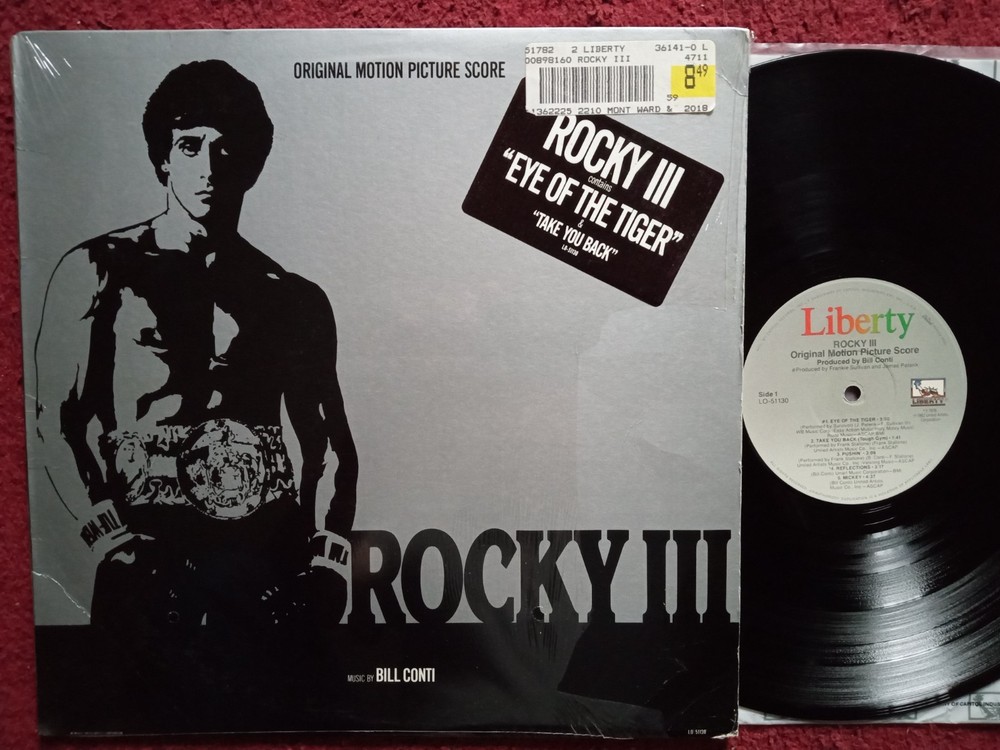 ROCKY III Record LP IN SHRINK w/ EYE OF THE TIGER Song Hype Sticker MINT- VINYL