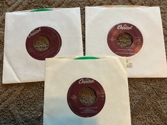 GEORGE HARRISON,JOHN LENNON LOT OF 3 COLORED VINYL 7inch 45 RPM BEATLES