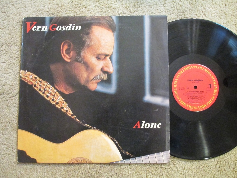 VERN GOSDIN – ALONE – COLUMBIA 45104 PROMO LP – 1989 – NM