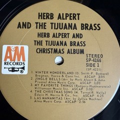 Herb Alpert & the Tijuana Brass Christmas Album. Vintage Vinyl LP SP 4166