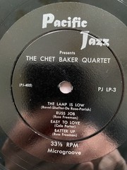CHET BAKER QUARTET 1953 Pacific Jazz 10” MONO Superb copy Plays EXCELLENT VG/EX