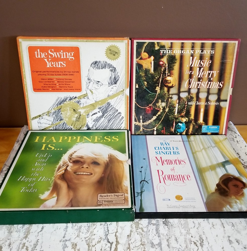 Lot 4 VTG 12″ Vinyl Boxsets Ray Charles Singers Swing Years Christmas Happiness