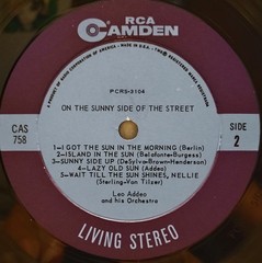 LEO ADDEO On the Sunny Side of the Street EX ’63 DG CAMDEN STEREO LP shrink JAZZ