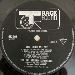 Jimi Hendrix Axis Bold as Love Mono UK 1st press 1968 A1 B1 Vgc + Vinyl