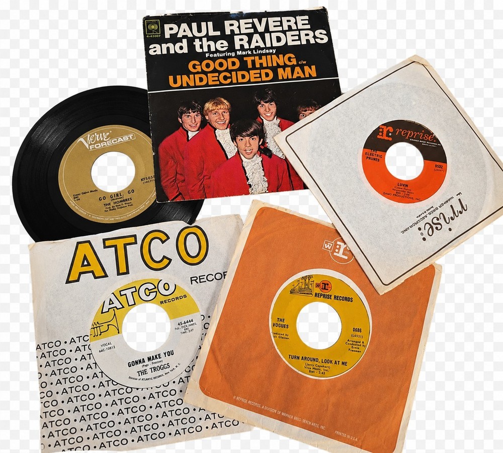 1960s 45 RPM Record Lot of 5 Electric Prunes Troggs Vogues Raiders