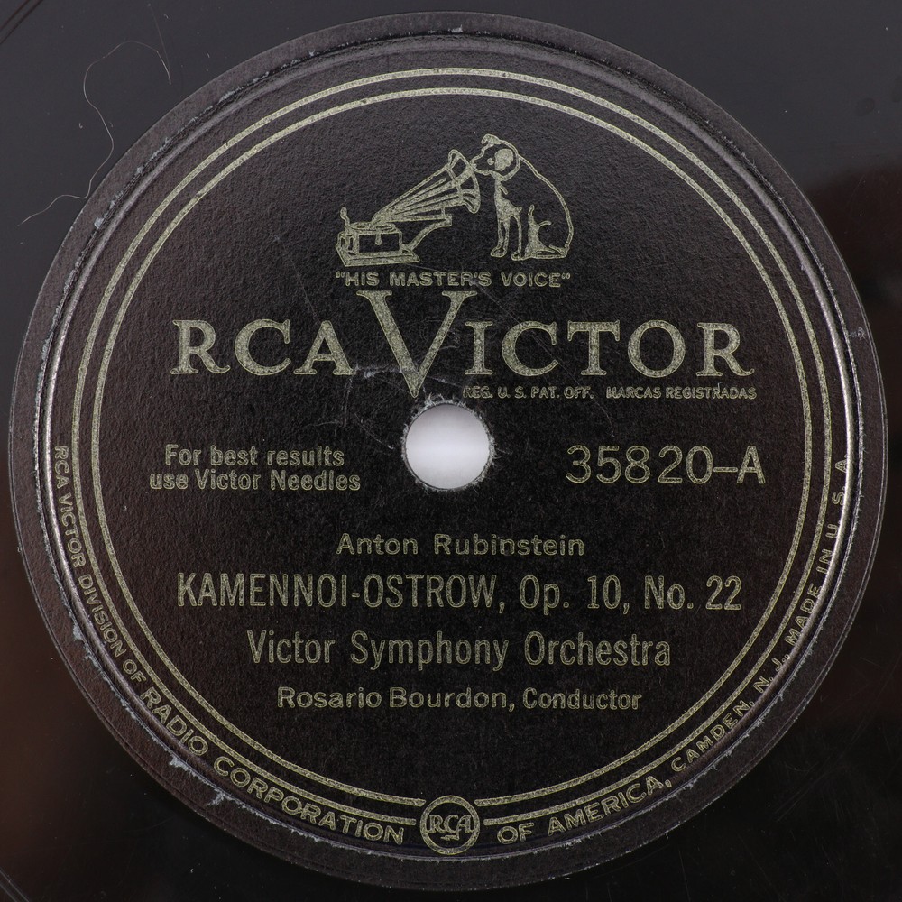 Victor Symphony Orchestra “Kamennoi-Ostrow / Liebestraum 1939 12” 78 rpm 35820