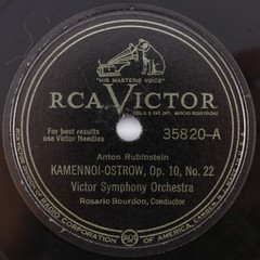 Victor Symphony Orchestra “Kamennoi-Ostrow / Liebestraum 1939 12” 78 rpm 35820