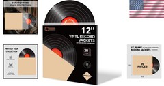 Heavy-Duty 20-Pack Brown Cardboard Vinyl Record Jackets for 12-Inch Albums