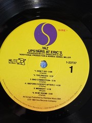 1982 YAZ “Upstairs At Eric’s” 12″ 45 rpm record album w/orig. lyric inner cover