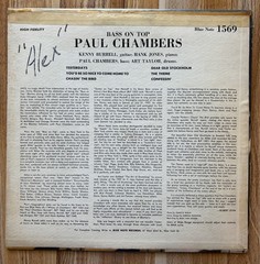 Paul Chambers Bass On Top Blue Note 1569 RVG P/ear Deep Grooves