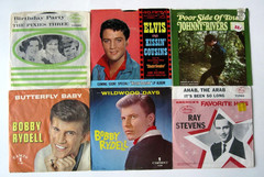 Lot of 44-Cleaned and Tested 50’s and 60’s Lower Grade 45″s with Picture Sleeves
